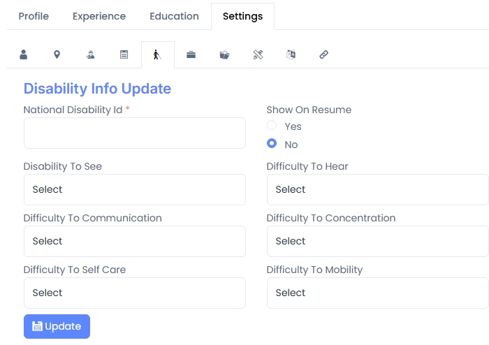 Disability Info Update