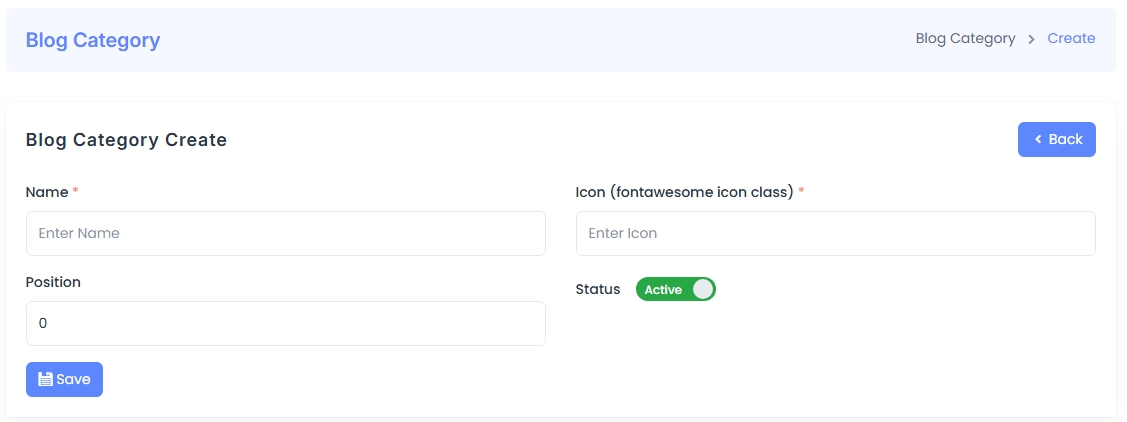 Blog Category Create