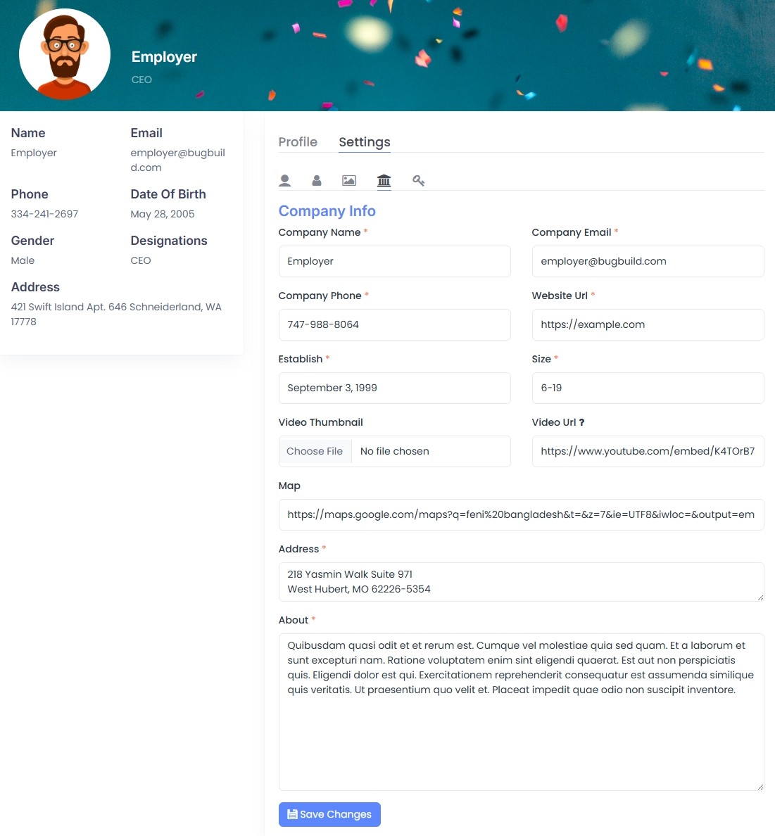 Company Info Edit