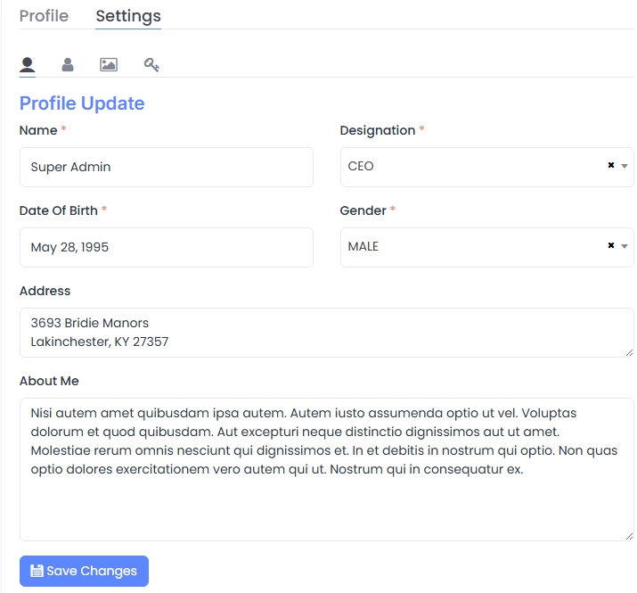 Edit Profile Info